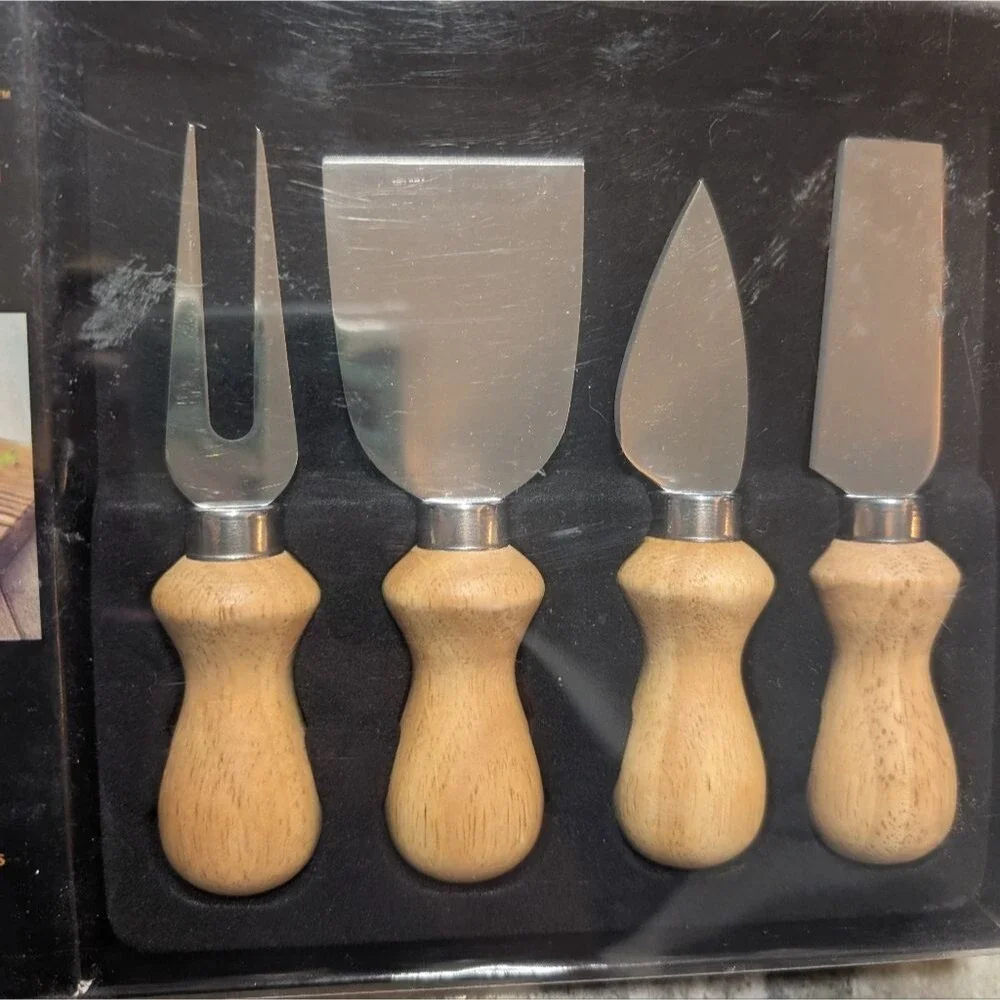Prodyne Froma European Style Gourmet Cheese Knives Set, Wood Handles, New